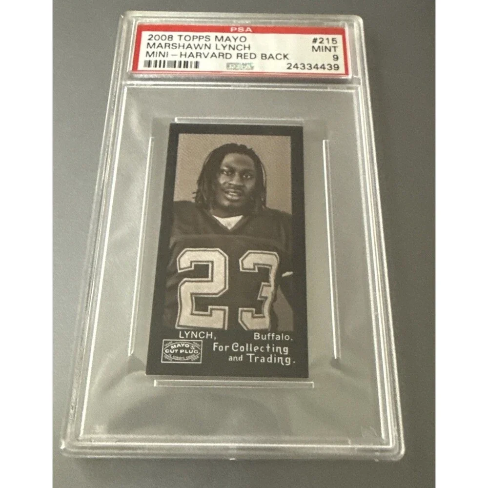 2008 Topps Mayo Marshawn Lynch Mini Harvard Red Back 01/25 PSA 9 MINT - ALPHA!